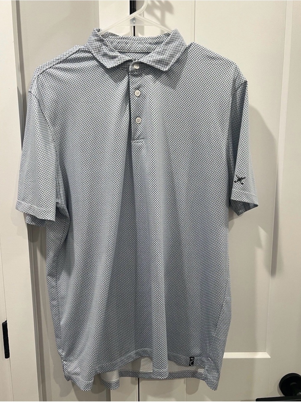 Kenneth Cole Light Blue Micro-Pattern Polo